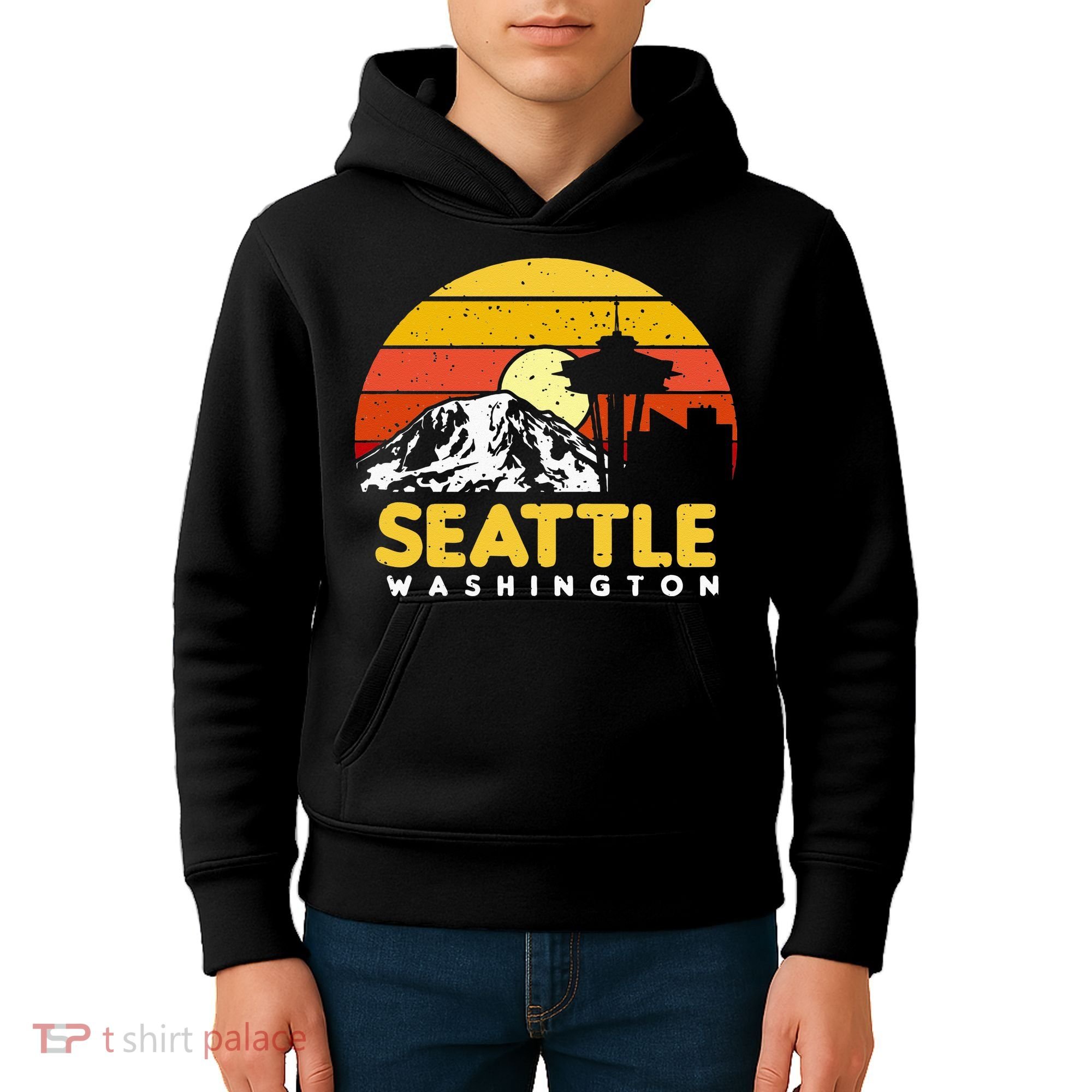 Seattle Washington PNW Vacation Souvenir Gift Kids Hoodie