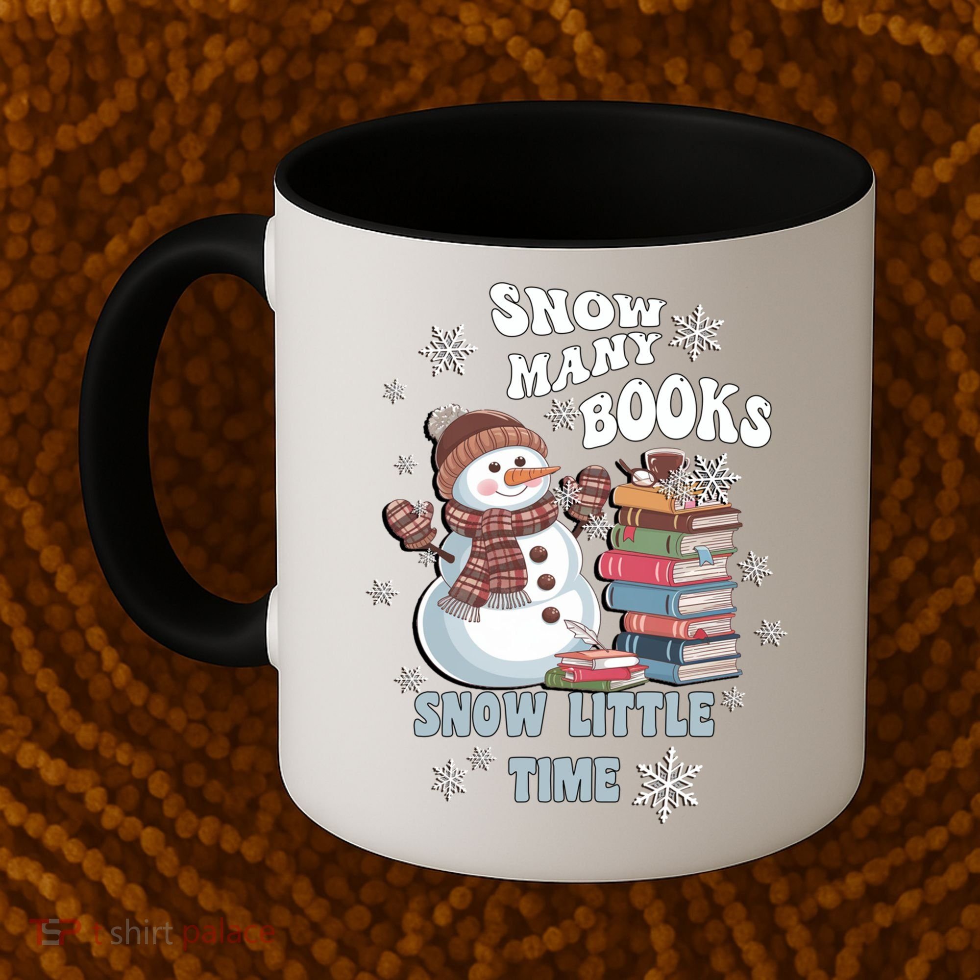Snowflakes Wintertime Reading Snow Y Books Cute Snow Cute Gift Coffee Mug
