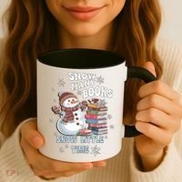 Snowflakes Wintertime Reading Snow Y Books Cute Snow Cute Gift Coffee Mug thumb 3
