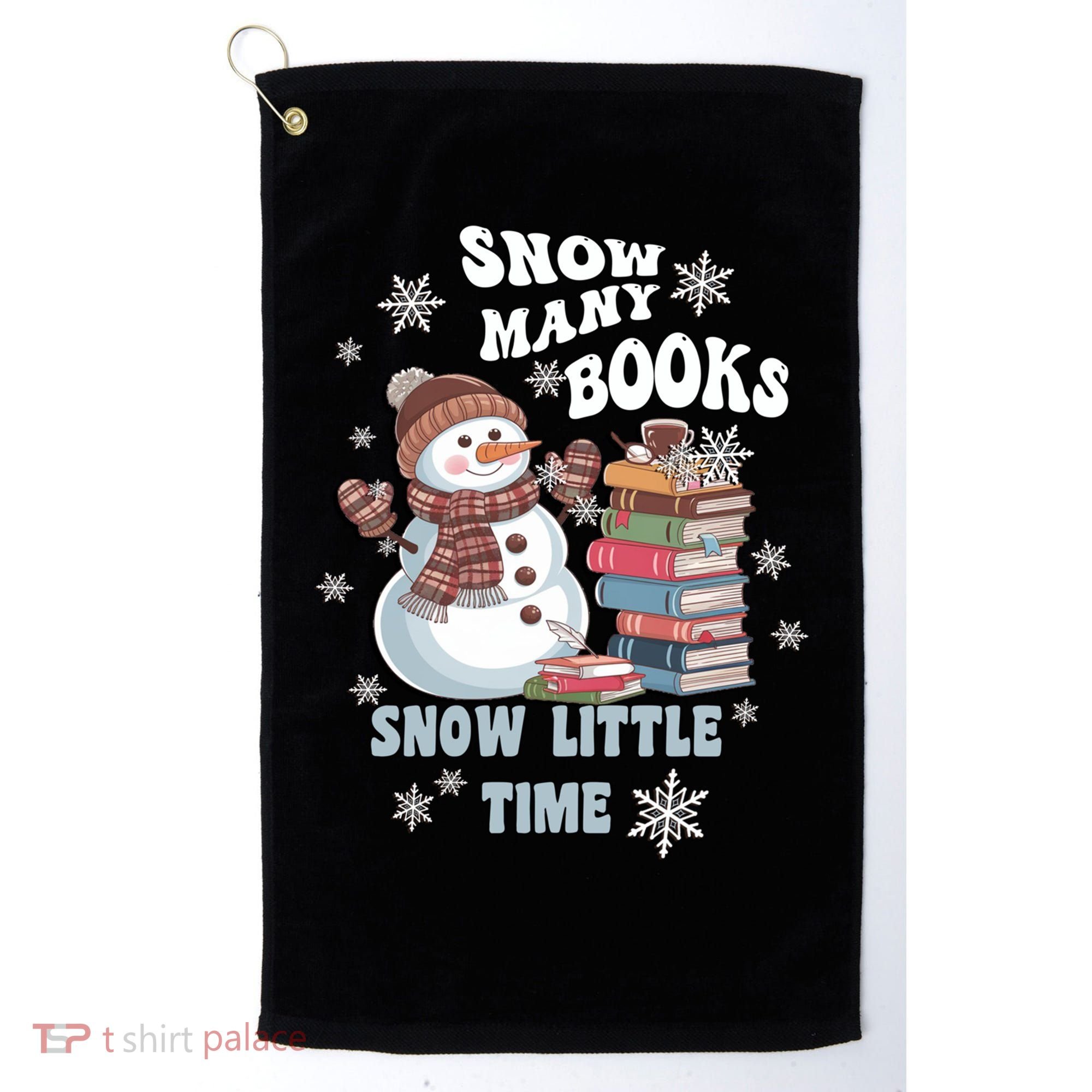 Snowflakes Wintertime Reading Snow Y Books Cute Snow Cute Gift Golf Towel
