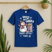 Snowflakes Wintertime Reading Snow Y Books Cute Snow Cute Gift T-Shirt thumb 2