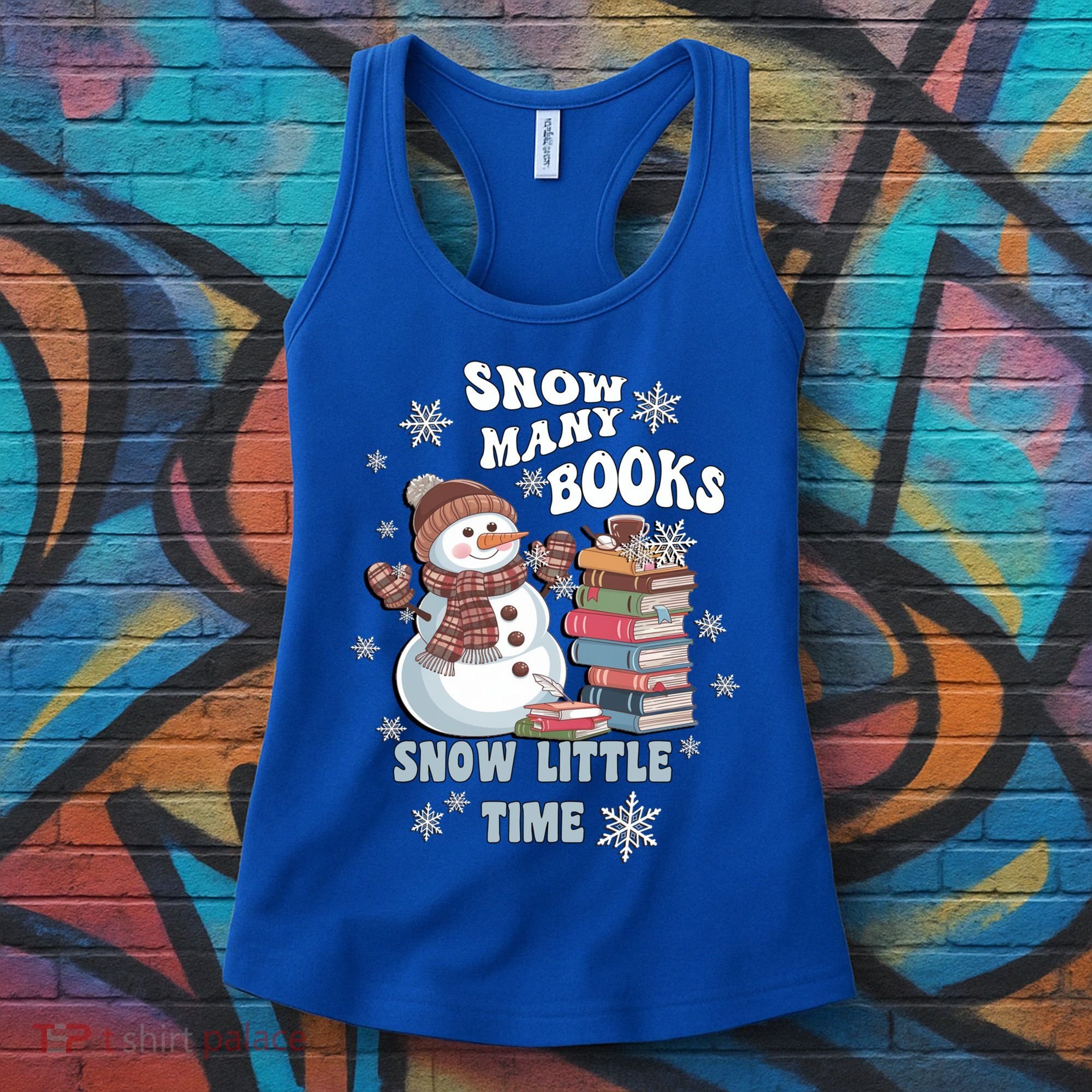 Snowflakes Wintertime Reading Snow Y Books Cute Snow Cute Gift Women's Tank Top