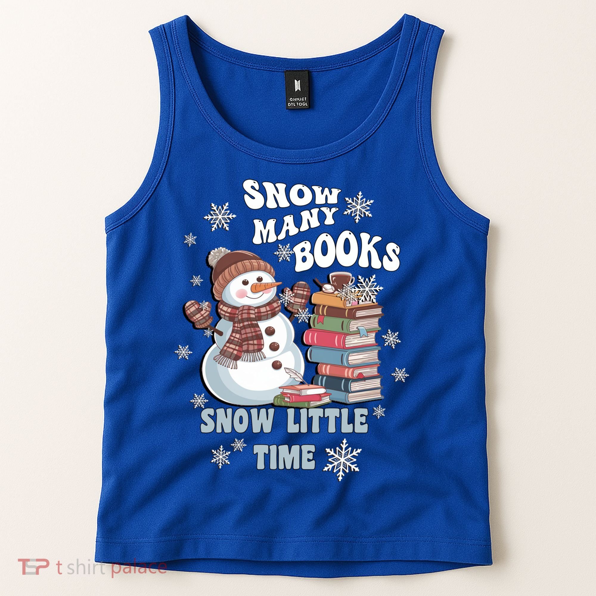 Snowflakes Wintertime Reading Snow Y Books Cute Snow Cute Gift Tank Top