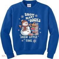 Snowflakes Wintertime Reading Snow Y Books Cute Snow Cute Gift Kids Sweatshirt thumb 0