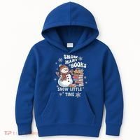 Snowflakes Wintertime Reading Snow Y Books Cute Snow Cute Gift Kids Hoodie thumb 0