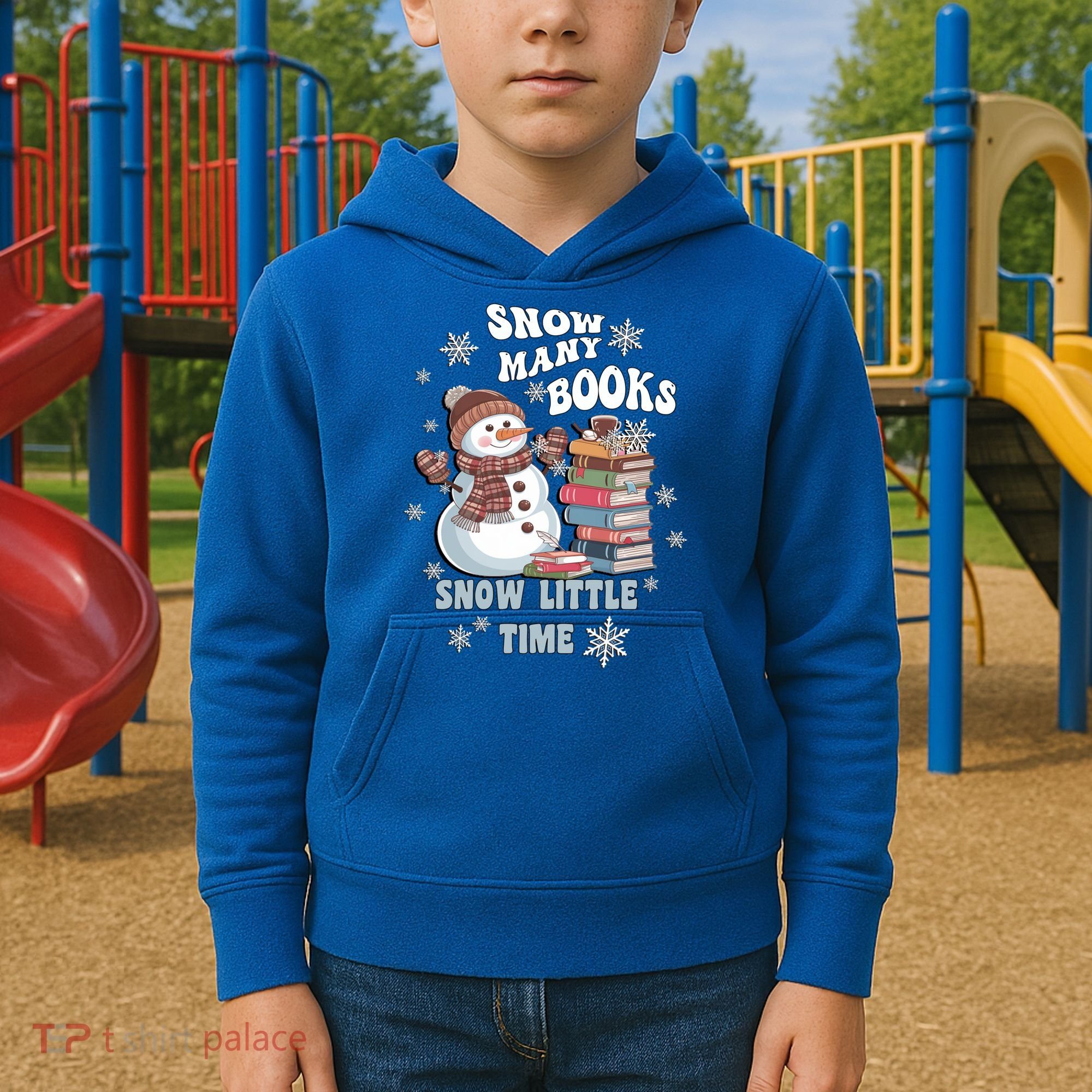 Snowflakes Wintertime Reading Snow Y Books Cute Snow Cute Gift Kids Hoodie