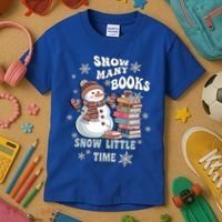 Snowflakes Wintertime Reading Snow Y Books Cute Snow Cute Gift Kids T-Shirt thumb 3