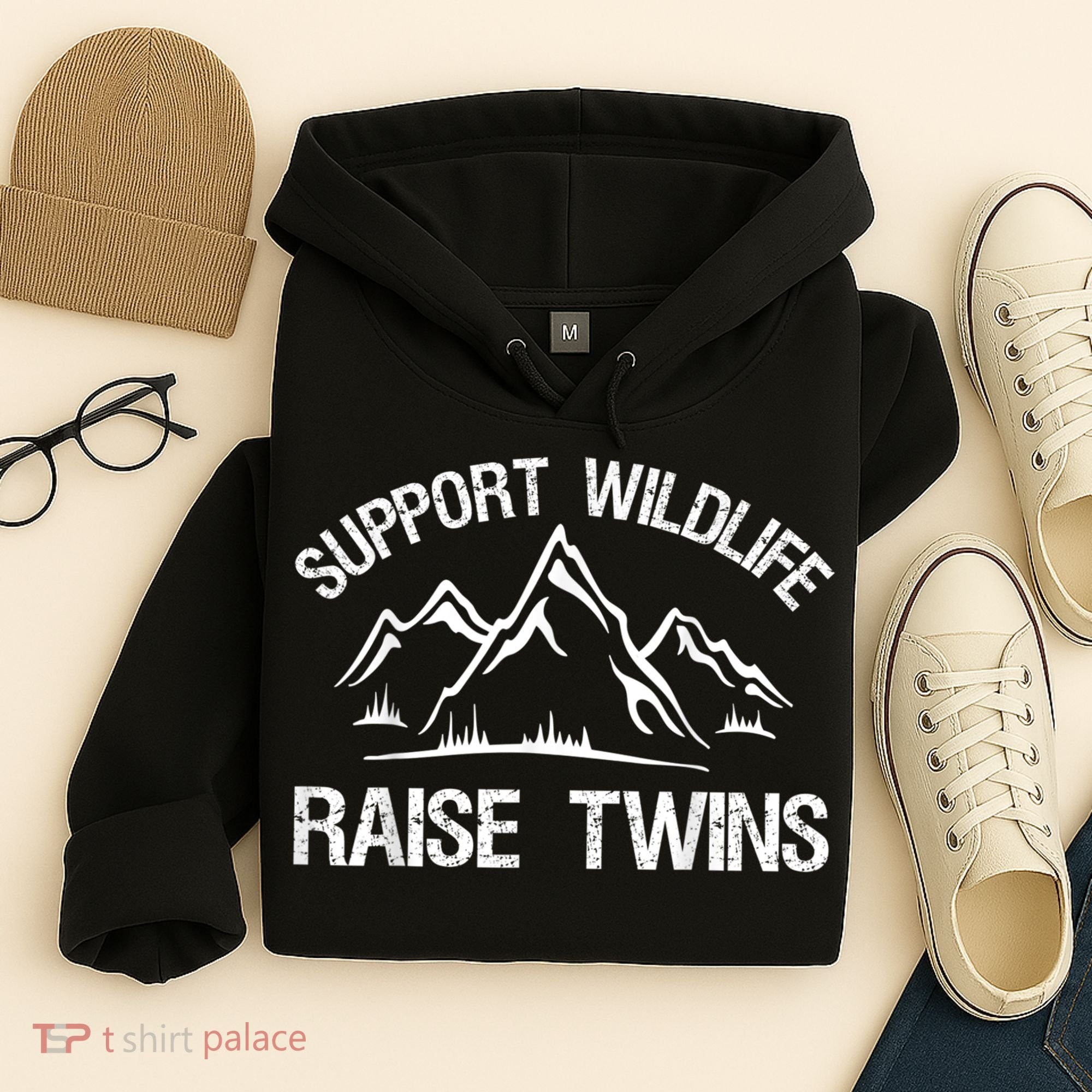 Support Wildlife Raise Twins Shirt Funny Twin Mom Dad Hoodie