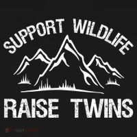 Support Wildlife Raise Twins Shirt Funny Twin Mom Dad Apron thumb 3