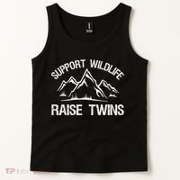 Support Wildlife Raise Twins Shirt Funny Twin Mom Dad Tank Top thumb 2
