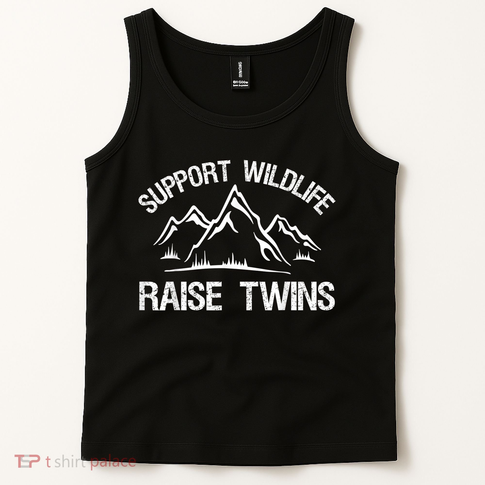 Support Wildlife Raise Twins Shirt Funny Twin Mom Dad Tank Top