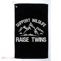 Support Wildlife Raise Twins Shirt Funny Twin Mom Dad Golf Towel thumb 0
