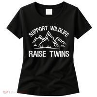 Support Wildlife Raise Twins Shirt Funny Twin Mom Dad Women's T-Shirt thumb 0