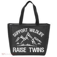 Support Wildlife Raise Twins Shirt Funny Twin Mom Dad Tote Bag thumb 0