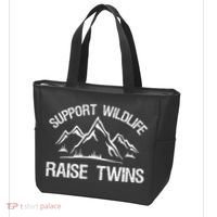 Support Wildlife Raise Twins Shirt Funny Twin Mom Dad Tote Bag thumb 3