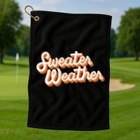 Sweater Weather Retro Golf Towel thumb 1