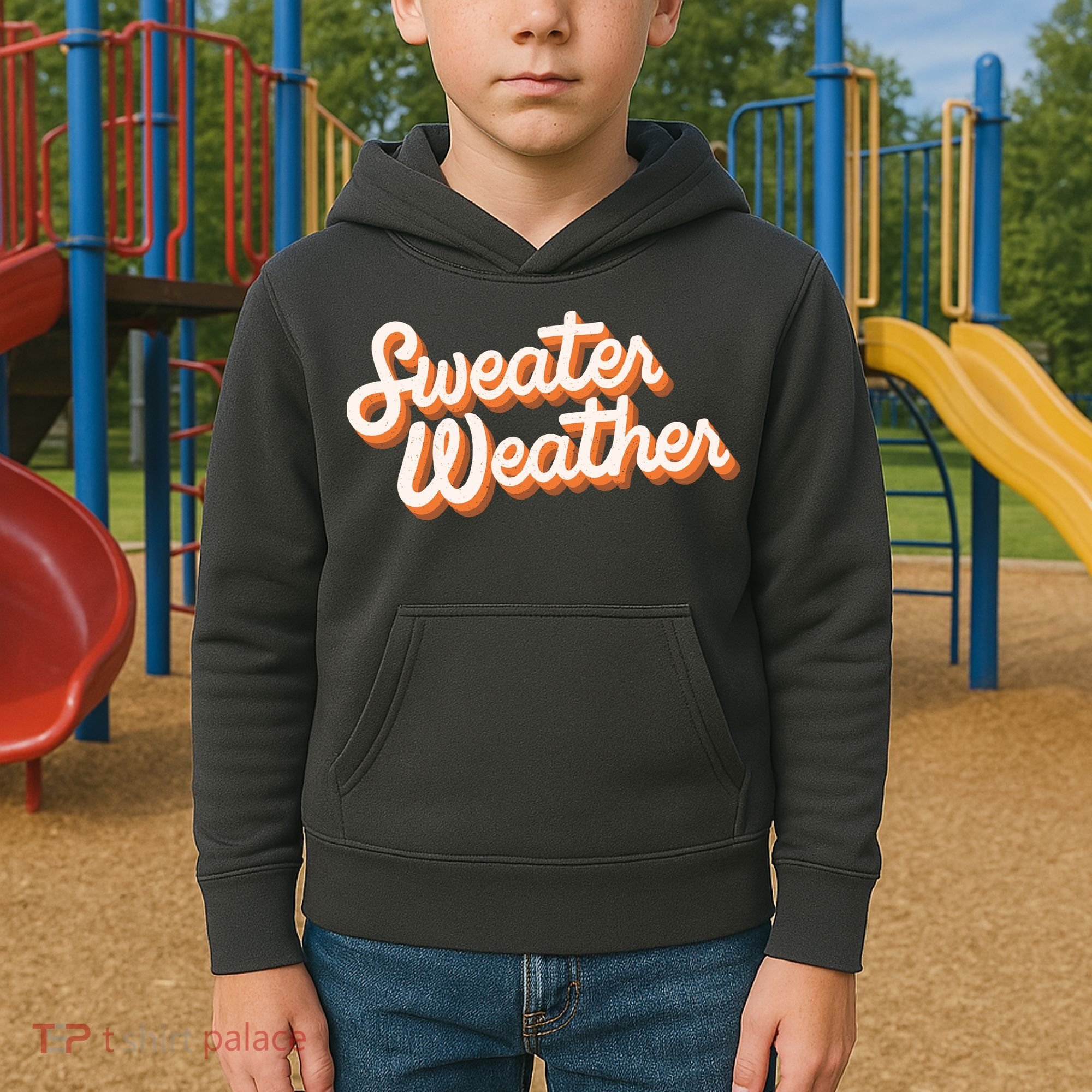 Sweater Weather Retro Kids Hoodie