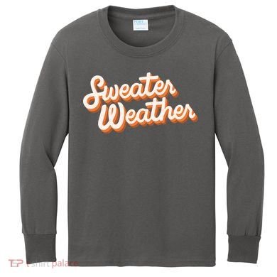 Sweater Weather Retro Kids Long Sleeve Shirt