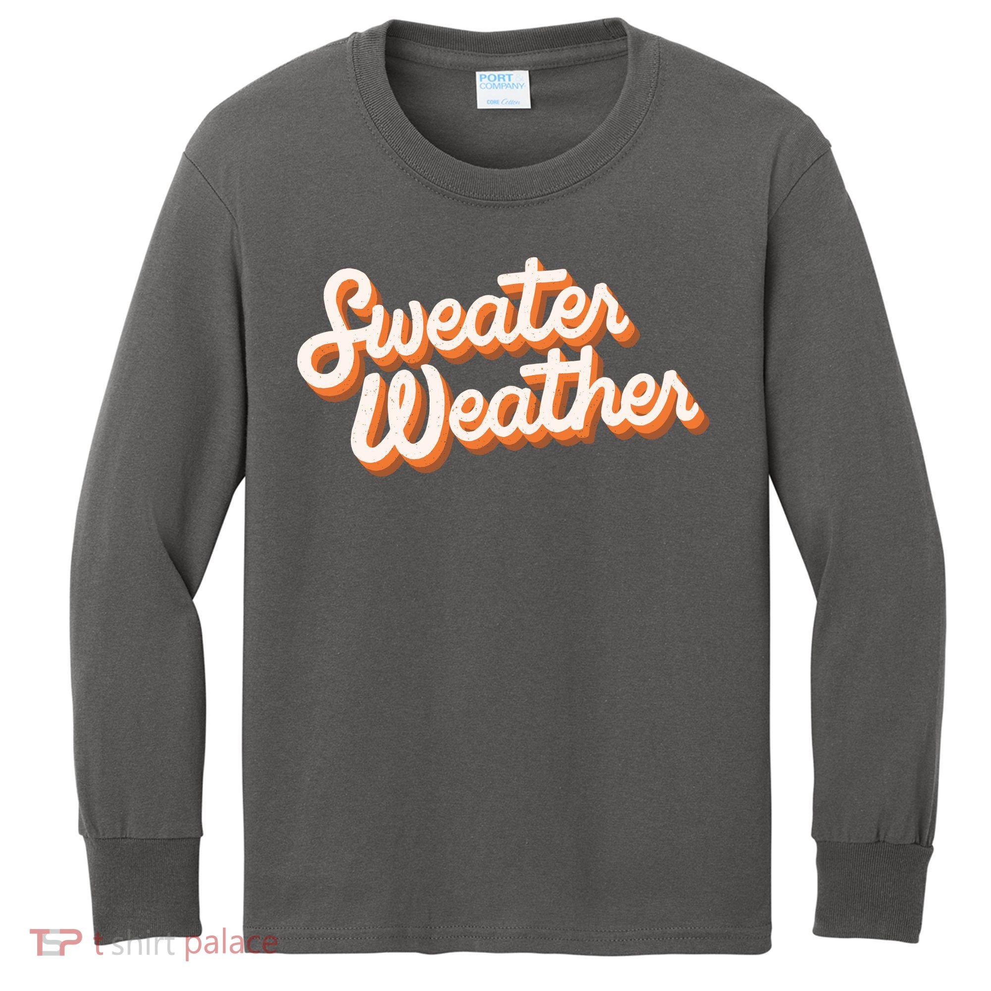 Sweater Weather Retro Kids Long Sleeve Shirt