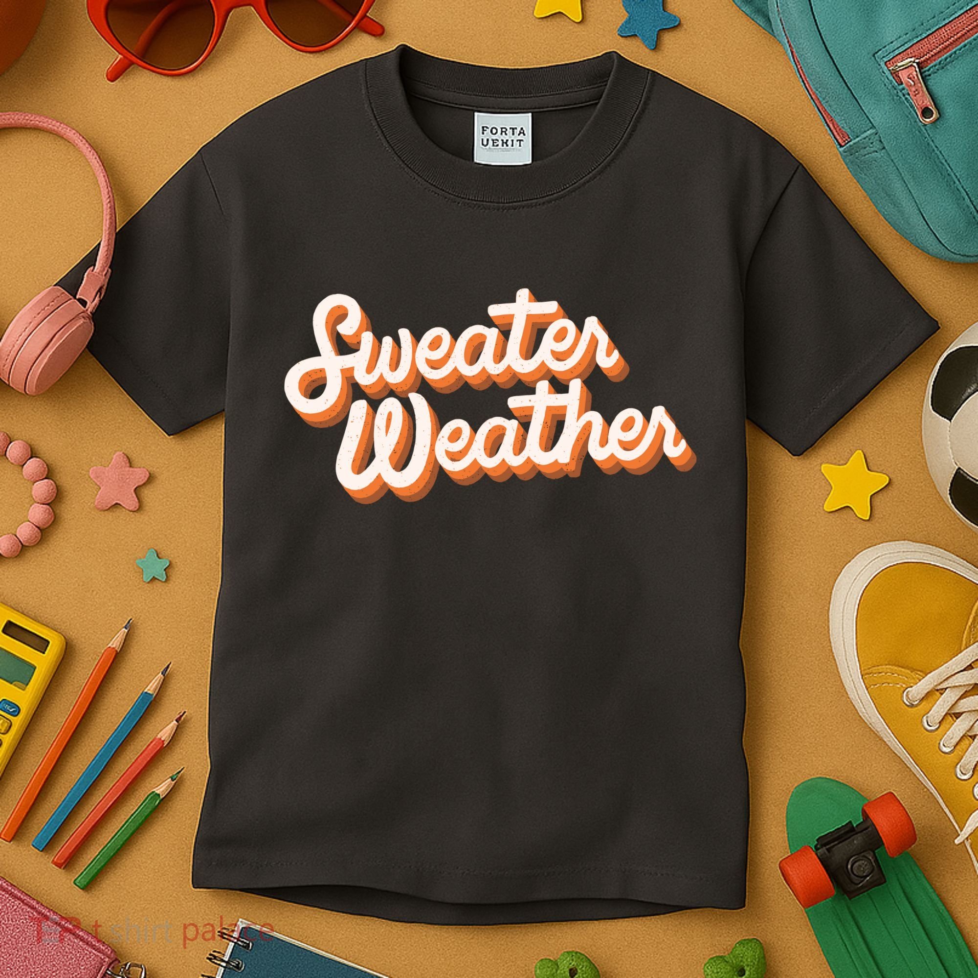 Sweater Weather Retro Kids T-Shirt