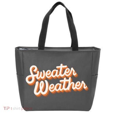 Sweater Weather Retro Tote Bag