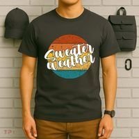 Sweater Weather Retro Vintage Fall T-Shirt thumb 6
