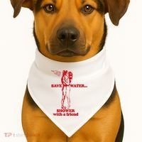 Save Water Shower With A Friend USA-Made Doggie Bandana thumb 1