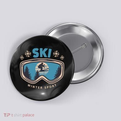 Ski Winter Sport Button