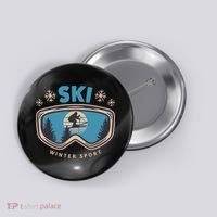 Ski Winter Sport Button thumb 0