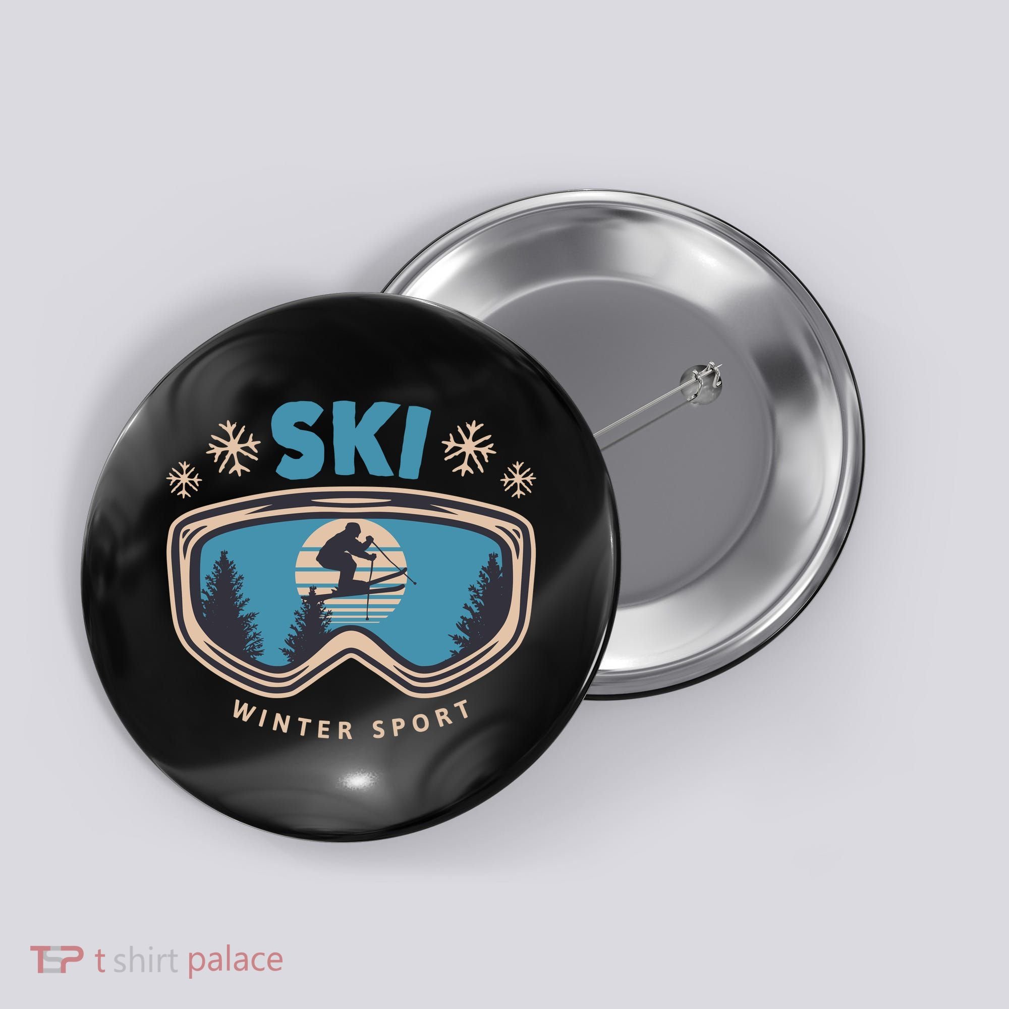 Ski Winter Sport Button