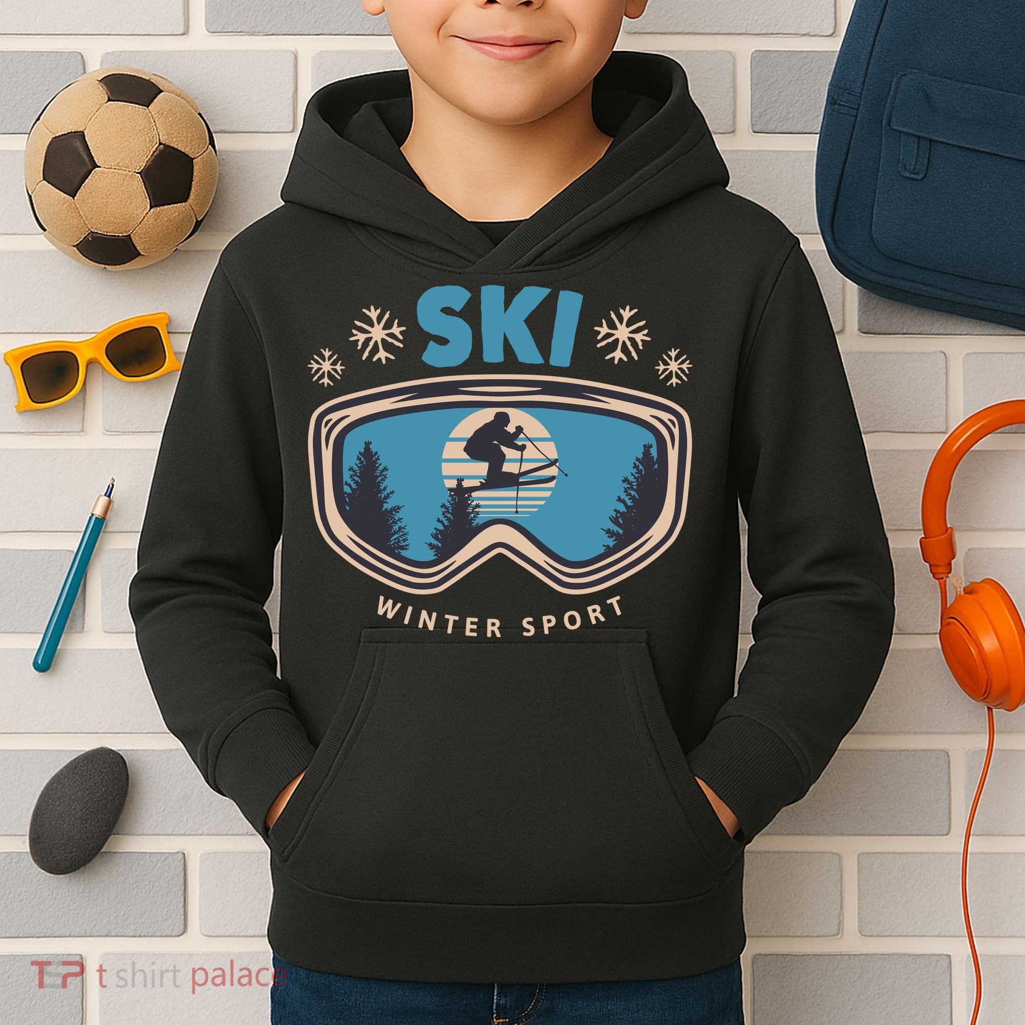 Ski Winter Sport Kids Hoodie