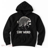 Stay Weird Seattle Short Spine Viral Raccoon Meme Hoodie thumb 0