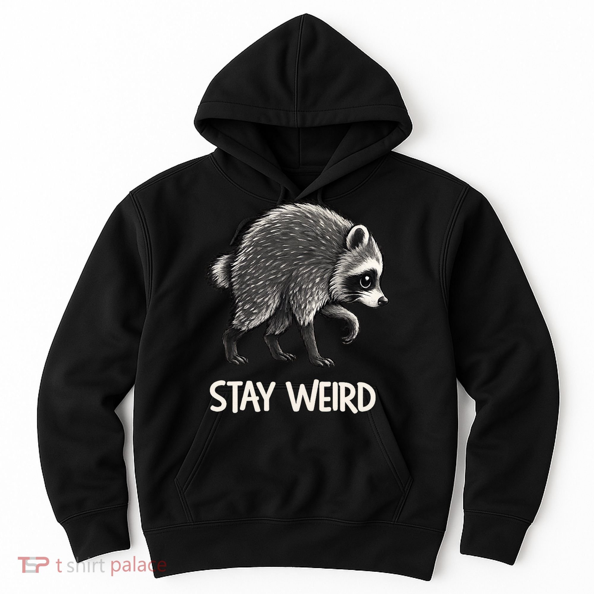 Stay Weird Seattle Short Spine Viral Raccoon Meme Hoodie