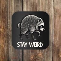 Stay Weird Seattle Short Spine Viral Raccoon Meme Coaster thumb 0
