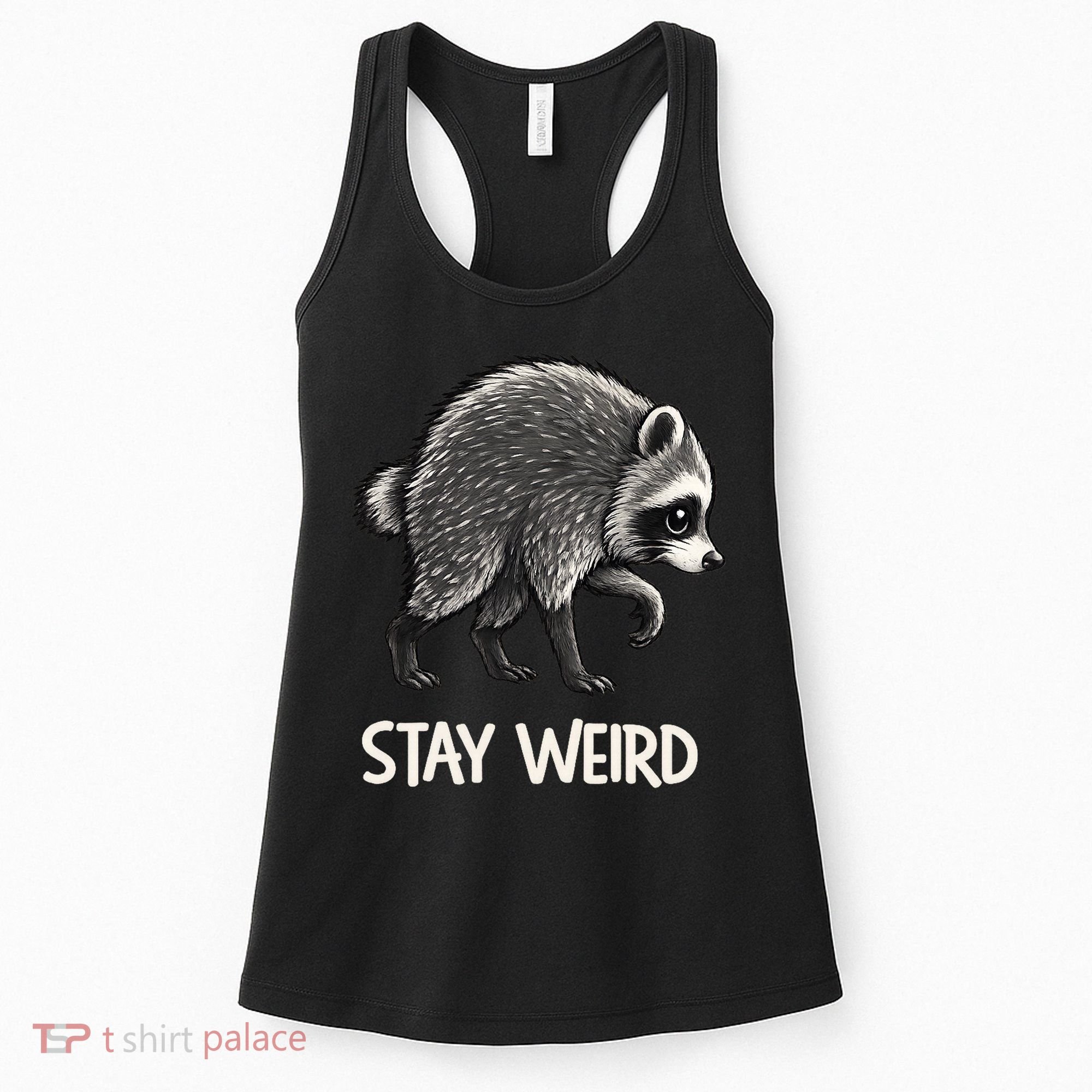 Stay Weird Seattle Short Spine Viral Raccoon Meme Women's Tank Top