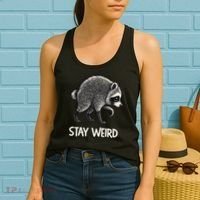Stay Weird Seattle Short Spine Viral Raccoon Meme Women's Tank Top thumb 2