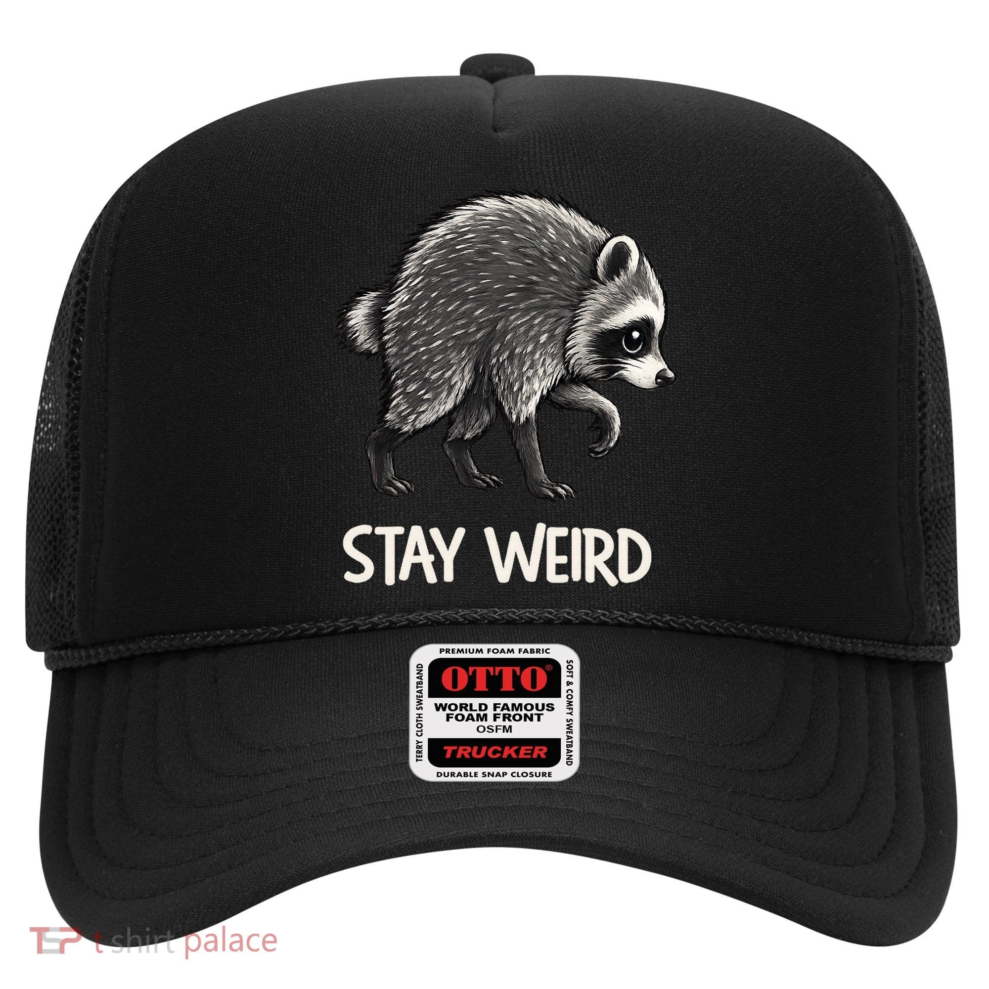 Stay Weird Seattle Short Spine Viral Raccoon Meme Hat