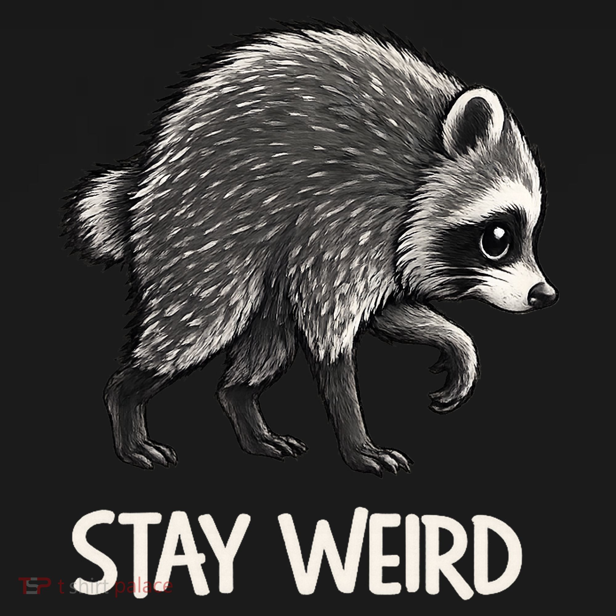Stay Weird Seattle Short Spine Viral Raccoon Meme Toddler T-Shirt