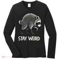Stay Weird Seattle Short Spine Viral Raccoon Meme Women's Long Sleeve Shirt thumb 0