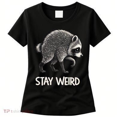 Stay Weird Seattle Short Spine Viral Raccoon Meme Women's T-Shirt