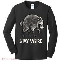 Stay Weird Seattle Short Spine Viral Raccoon Meme Kids Long Sleeve Shirt thumb 0