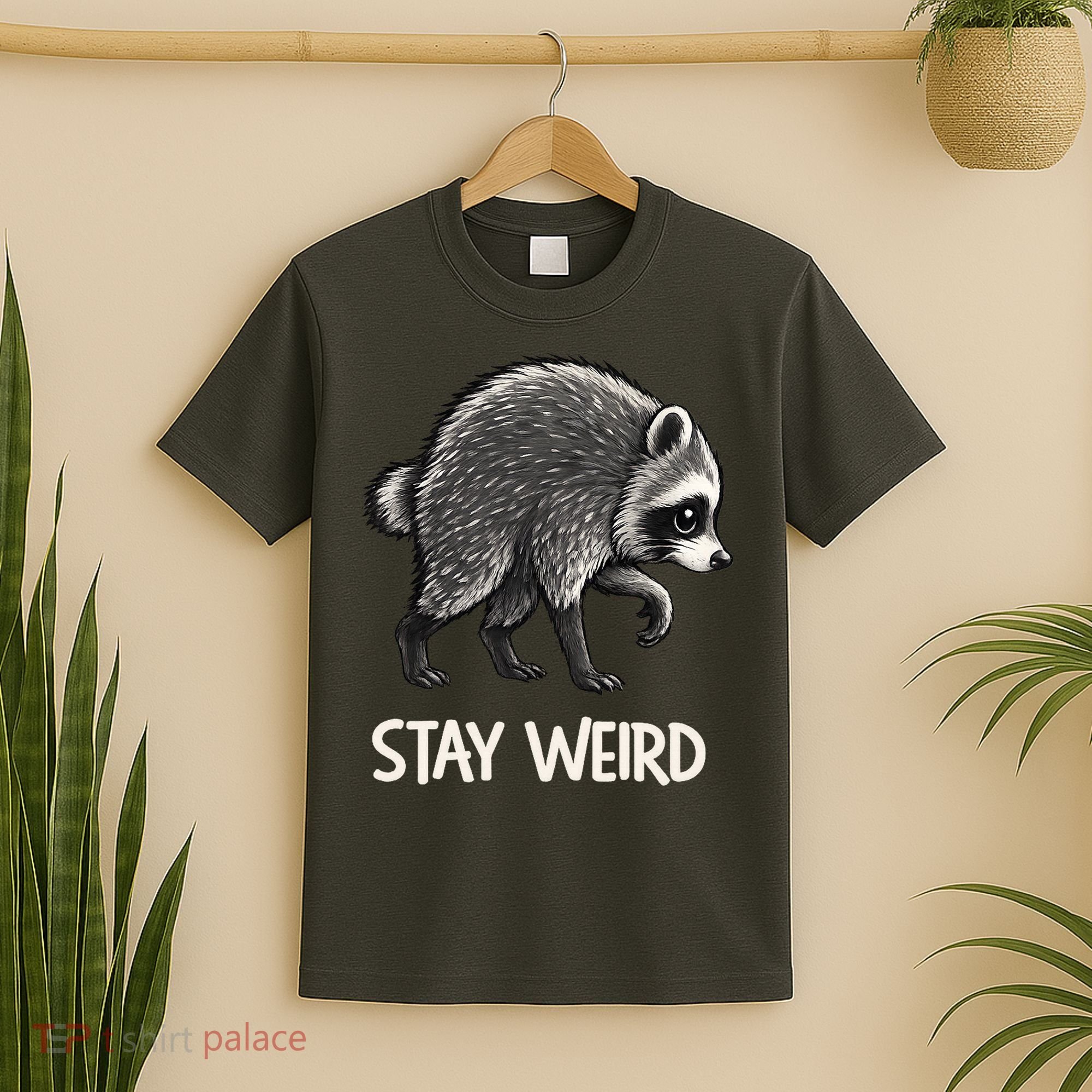 Stay Weird Seattle Short Spine Viral Raccoon Meme T-Shirt