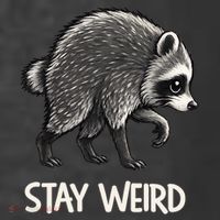 Stay Weird Seattle Short Spine Viral Raccoon Meme Kids T-Shirt thumb 4