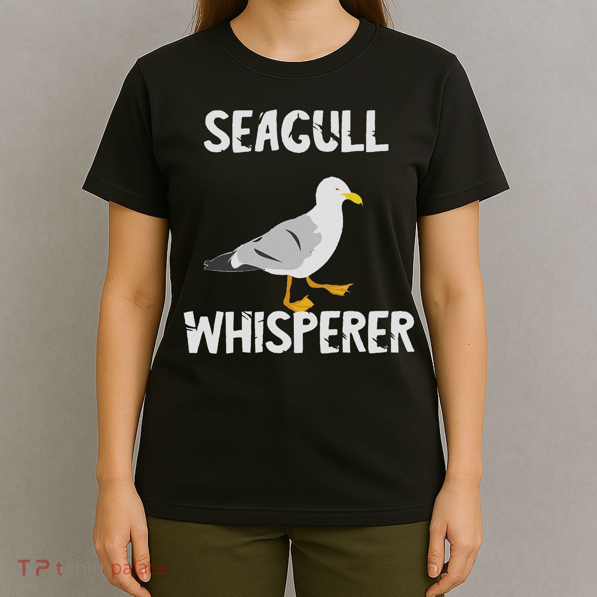 Seagulls Whisperer Seagull Harbour Birds Sea Bird T-Shirt
