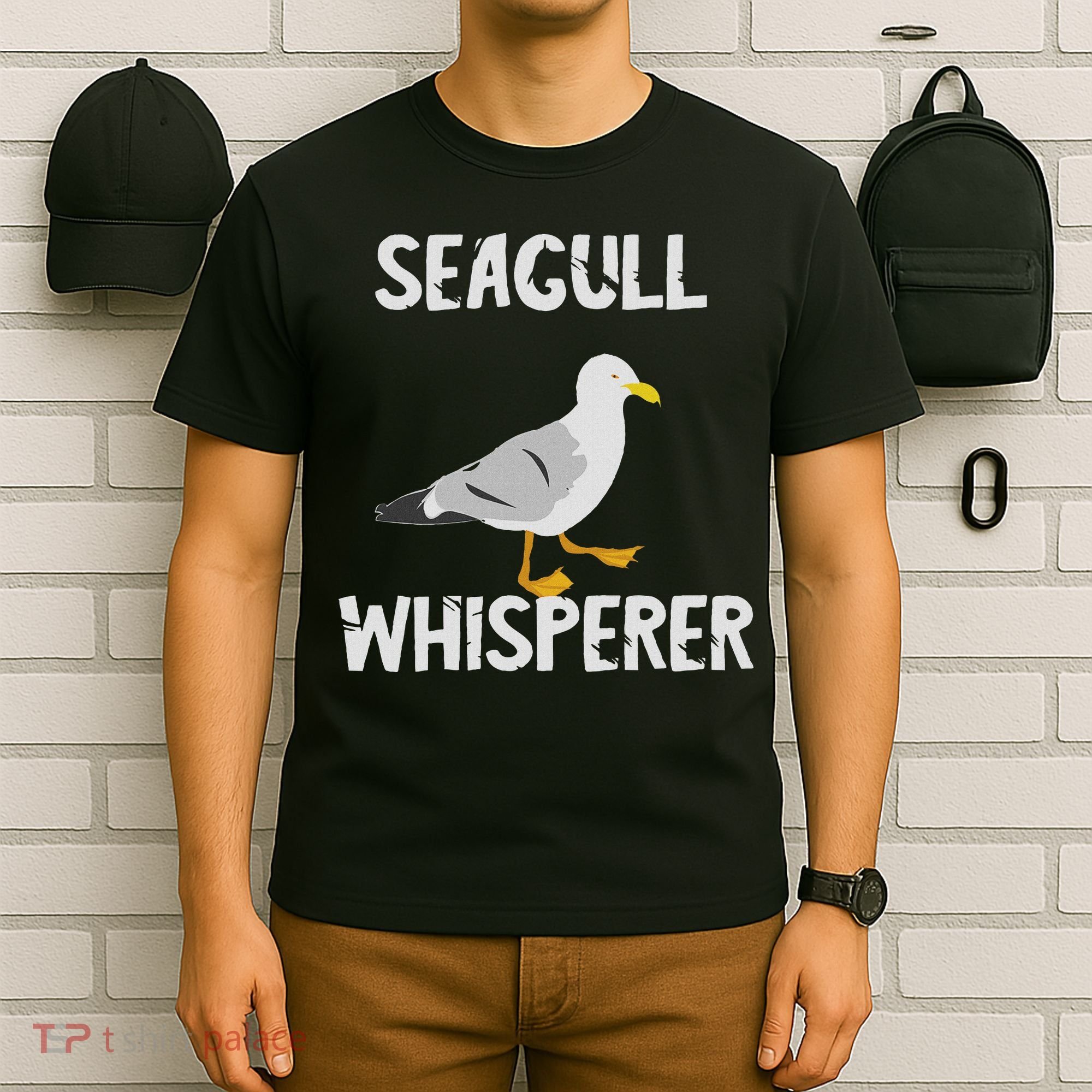 Seagulls Whisperer Seagull Harbour Birds Sea Bird T-Shirt