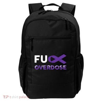 Support Warrior Survivor Funny Gift Fuck Overdose Awareness Gift Backpack