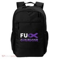 Support Warrior Survivor Funny Gift Fuck Overdose Awareness Gift Backpack thumb 0