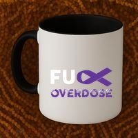 Support Warrior Survivor Funny Gift Fuck Overdose Awareness Gift Coffee Mug thumb 2