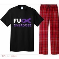 Support Warrior Survivor Funny Gift Fuck Overdose Awareness Gift Pajama Set thumb 0
