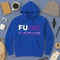 Support Warrior Survivor Funny Gift Fuck Overdose Awareness Gift Hoodie thumb 3
